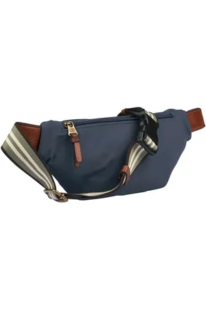 Camel Active Buiktasje Bari van hoogwaardig mat nylon met gestreept geweven band