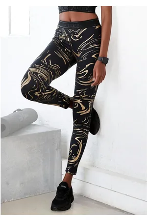 Lascana Functionele legging Sportleggings met glanzende print en 3D-tekst
