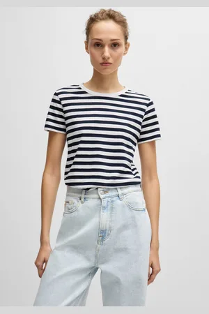 HUGO BOSS T-shirt C_Esla_Striped Premium damesmode, in gestreept ontwerp