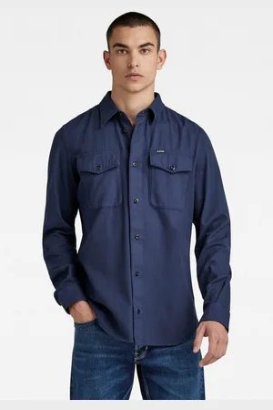 G-Star Jeans overhemd Marine Slim met klepzakken
