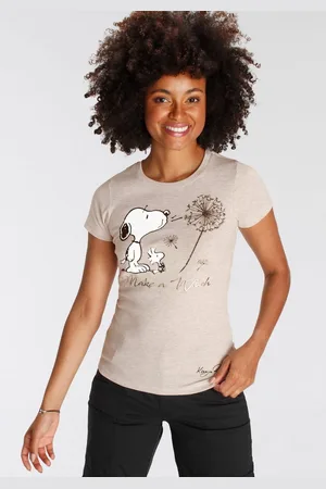 KangaROOS Shirt met korte mouwen zeer figuurvolgende pasvorm, bedrukt, gemêleerd en metallic look