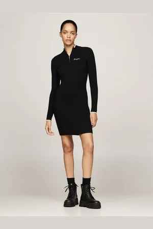Tommy Hilfiger Gebreide jurk TJW METALLIC TIP ZIP SWTR DRESS