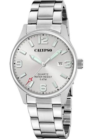 Calypso Kwartshorloge Basic Horloge, herenhorloge, stalen band, analoog, dag
