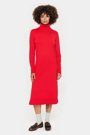 Saint Tropez Gebreide jurk MilaSZ Roll Neck Long Dress