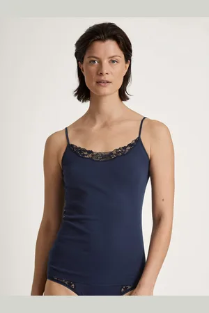 Calida Hemd Cotton Desire met kantdetail op de decolleté
