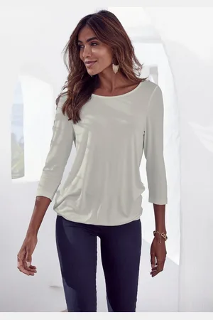 vivance collection Shirt met 3/4-mouwen met elastische zoomrand