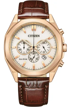 Citizen Chronograaf CA4593-15A Polshorloge, herenhorloge, solar, stopwatchfunctie, leren band