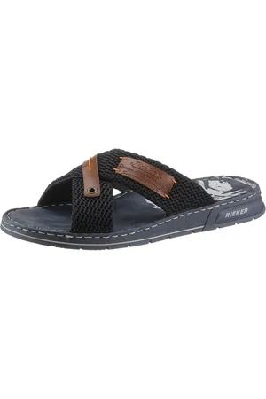 Rieker Slippers zomerschoen, slippers, badschoen, met contrastdetails