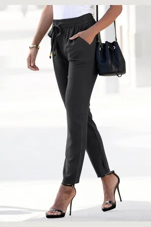 Lascana Comfortbroek van geweven viscose, smal model, zomerbroek, business look