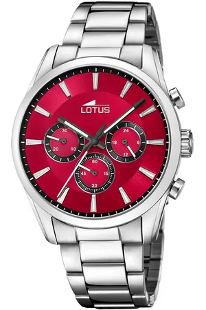 Lotus Chronograaf Horloge, quartzhorloge, herenhorloge, stopwatchfunctie, stalen armband