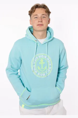 Zwillingsherz Hoodie "Anker & Moin" met neongele contrasterende naad
