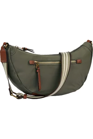 Camel Active Handtas Bari van hoogwaardig mat nylon met gestreept geweven band