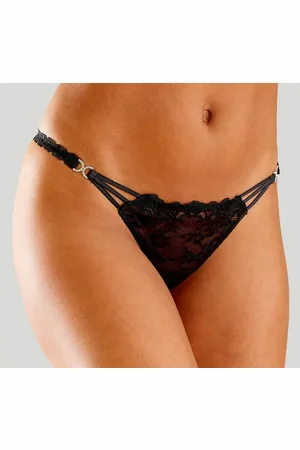 Lascana String met decoratieve stras-gespriempjes