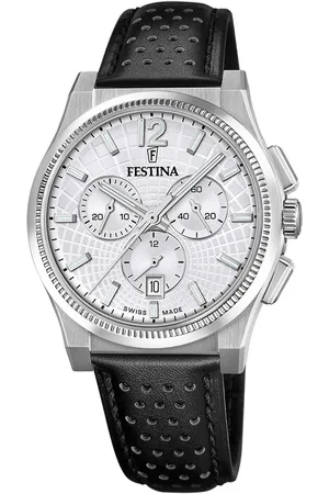 Festina Chronograaf Rive Collection Quartzhorloge, horloge, herrenuur, Swiss Made, roestvrijstalen band, analoog