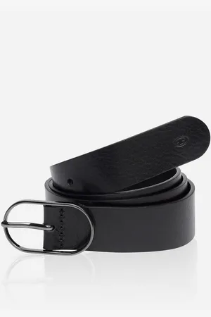 TOM TAILOR Leren riem TT-HOPE Logo-blindstempel op de punt