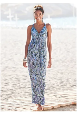 Lascana Maxi-jurk met paisley print en verstelbare halslijn, zomerjurk