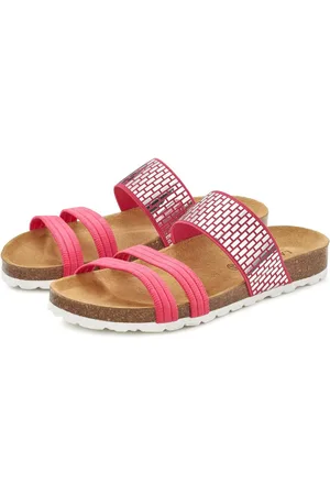 Lascana Slippers Mule, sandaal, open schoen met kurkvoetbed en elastische bandjes