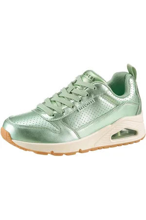 Skechers Sneakers Uno - Metallixs , sleesneaker, plateausneaker, veterschoen, lage schoen in metallic-look