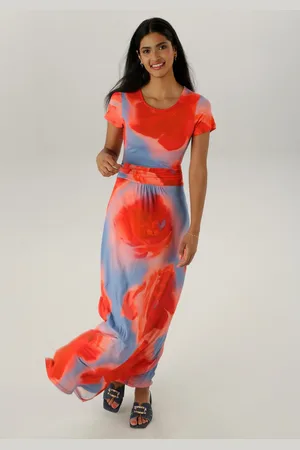 Aniston Maxi-jurk met figuuraccentuerende plooien in de taille - nieuwe collectie