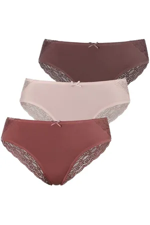 vivance collection Brazilian slip van elastische katoen met florale kant (3 stuks)