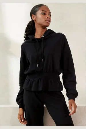 Lascana Hoodie met elastische rimpeling in de taille, loungewear