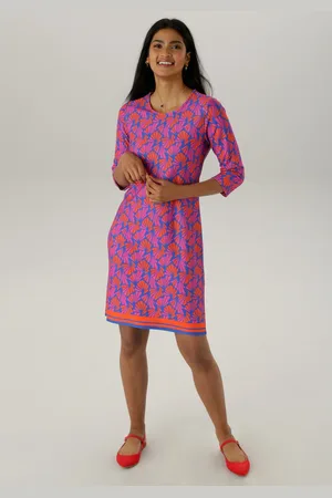 Aniston Jerseyjurk met expressief retro-patroon allover - nieuwe collectie