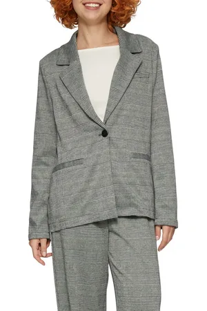 QS by s.Oliver Lange blazer in geruite look