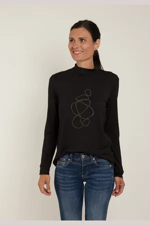Seidel Moden Shirt met lange mouwen met glitterstenen, made in germany