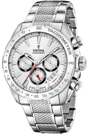 Festina Chronograaf Timeless Chronograph Horloge, quartzhorloge, herenhorloge, stopwatchfunctie, stalen armband
