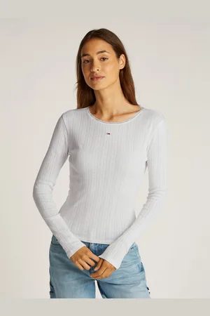 Tommy Hilfiger Shirt met lange mouwen met perforatiemotief