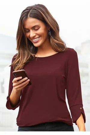 vivance collection Shirt met 3/4-mouwen Met manchetten en gouden knopen