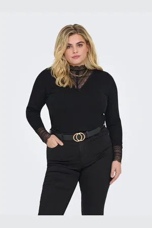 ONLY Shirt met lange mouwen CARTILDE RIB LACE L/S TOP JRS NOOS