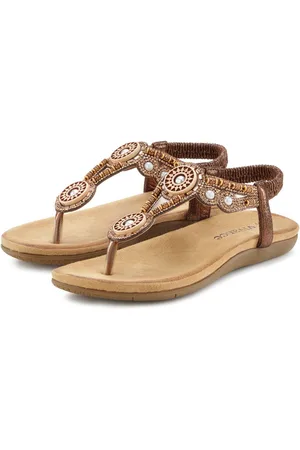 vivance collection Teenslippers Sandaal, zomerschoen, pantoletten met parels en steentjes VEGAN