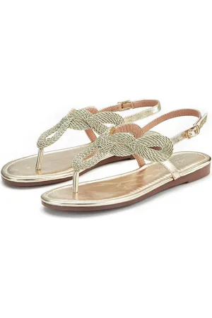 Lascana Teenslippers Sandaal, pantoletten in metallic-look VEGAN