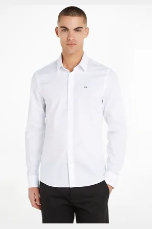 Calvin Klein Businessoverhemd STRETCH POPLIN SLIM SHIRT met -logo op de borst