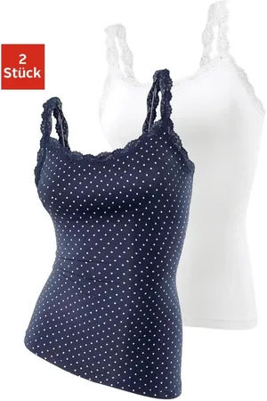 Lascana Hemd met delicate kant, ondertop, spaghettibandjes-top (2 stuks, Set van 2)