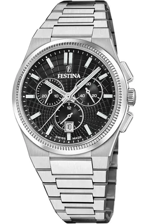 Festina Chronograaf Rive Collection Quartzhorloge, horloge, herrenuur, Swiss Made, roestvrijstalen band, analoog