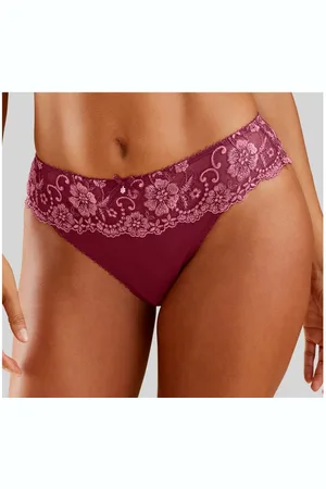 Lascana Bikinibroekje WANDA met borduurkant in bloemetjes-look