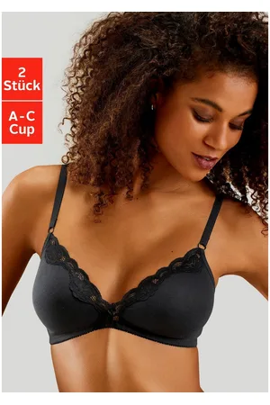 Petite Fleur Bralette-bh zonder beugels van katoen met kant (Set van 2)