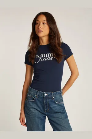 Tommy Hilfiger Shirt met ronde hals Shirt TJW SLIM ESSENTIAL in grote maten, logoprint op borsthoogte, met logoborduring