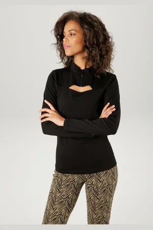 Aniston Shirt met lange mouwen met verfijnd cut-out