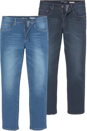 ARIZONA Stretch jeans Willis straight-fit, lange pijpen, met studs, lage taille (set, 2-delig)