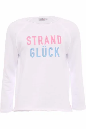 Zwillingsherz Shirt met lange mouwen met geborduurd "strandgeluk"