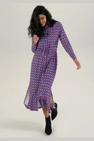 Aniston Maxi-jurk met zijsplitten (Met een afneembare bindstrik)