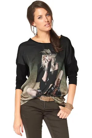 Aniston Shirt met lange mouwen met elegante frontprint