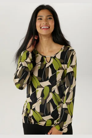 Aniston Shirt met lange mouwen met cut-out en fantasierijke print - nieuwe collectie