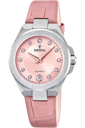 Festina Kwartshorloge Mademoiselle Horloge, dameshorloge, leren band, analoog, dag, zirkonia (synth.)