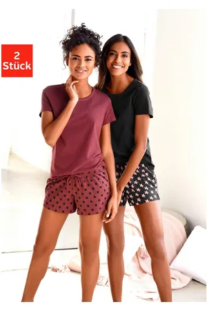 VIVANCE DREAMS Shortama met sterrenprint (4-delig, Set van 2)