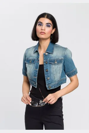 ARIZONA Jeansjack van katoenmix, figuurvolgend, extra kort, in stretchkwaliteit