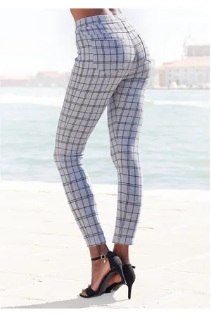 Lascana Legging met ingestrikt ruitpatroon